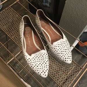 Jeffrey Campbell white daisy flats